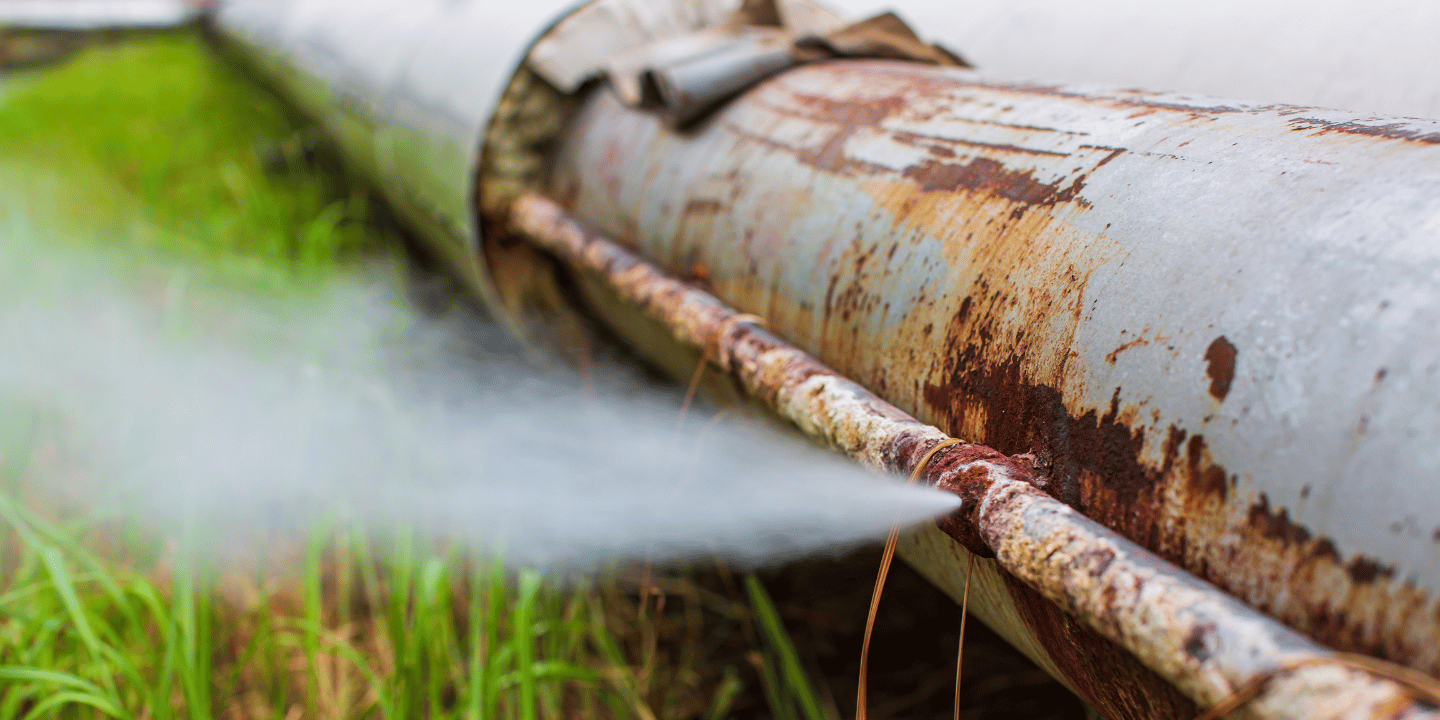 Corrosion rusted pipeline